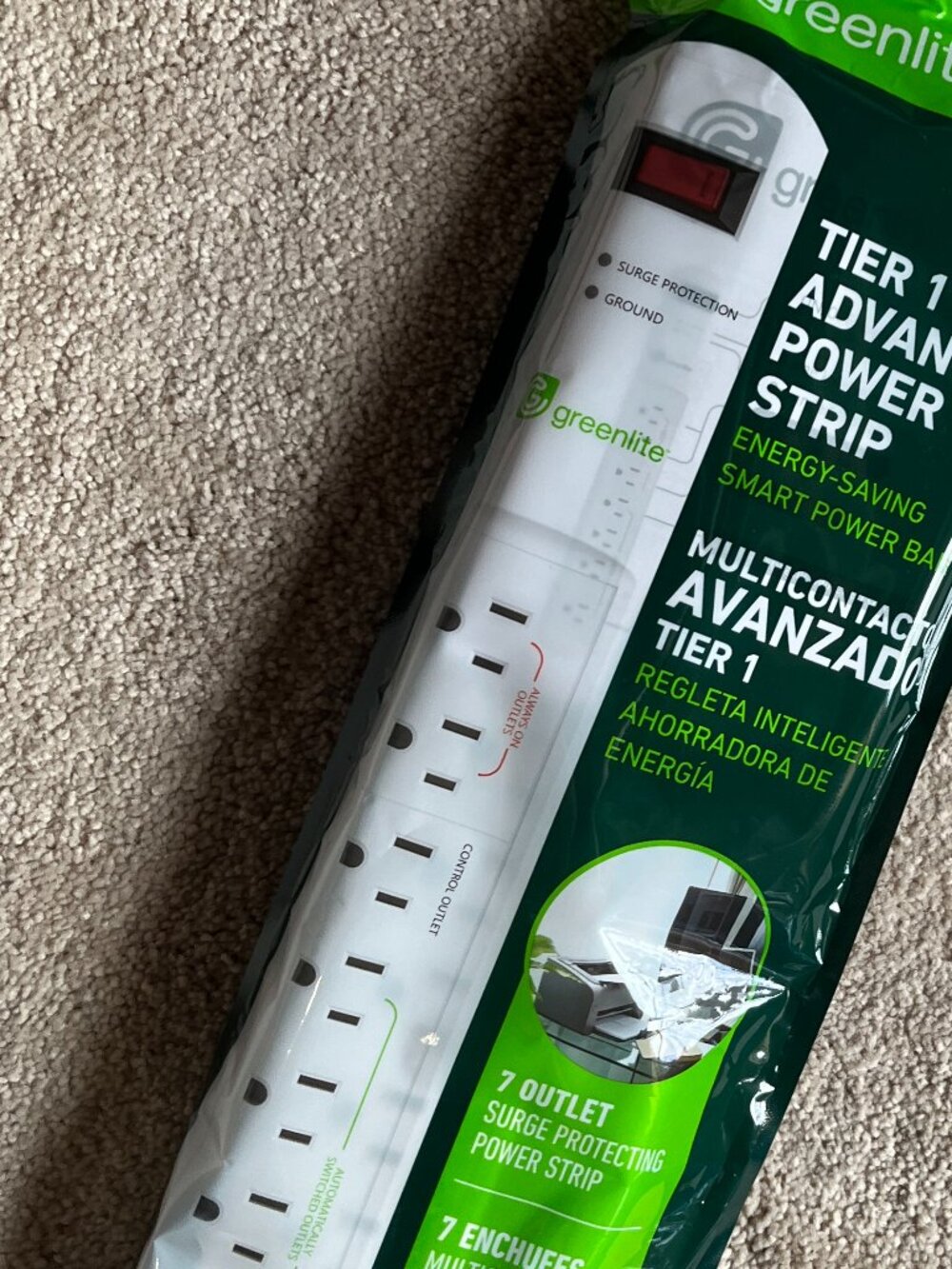 Power Strip 7 -Smart Energy Saving Surge Protector NEW (7 outlets)‎